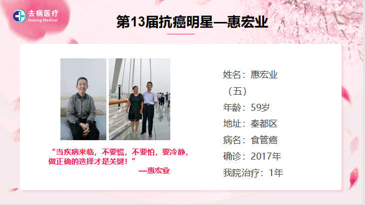 第十三届抗癌明星 -- 惠宏业